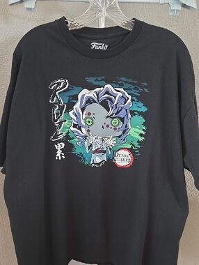 Funko Demon Slayer Black Tee with Green and Blue Rui Graphic